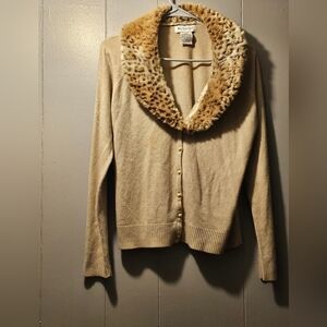 White Stag Cream Teddy Jacket with Plush Collar
